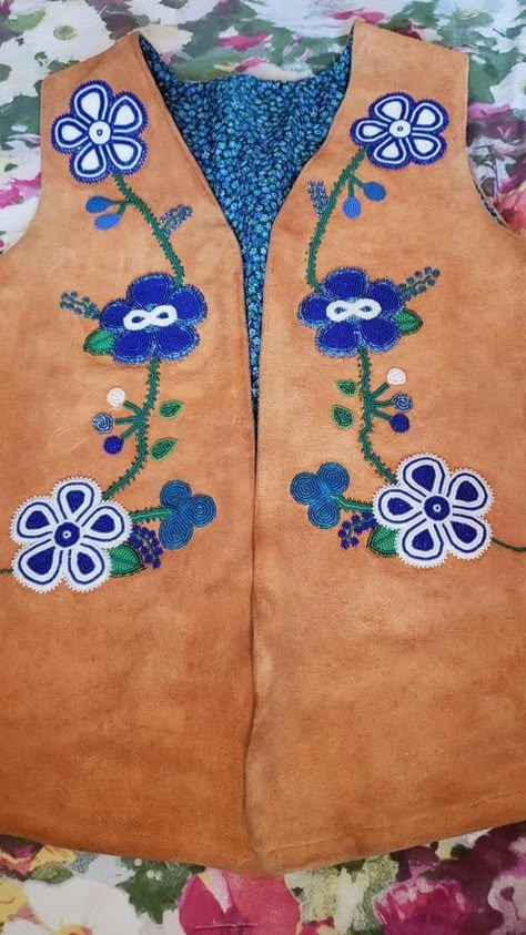 Storm Redesign, Dorian Storm, Metis Beadwork Patterns, Metis Culture, Métis Beadwork, Metis Beading, Native American Vest, Metis Beadwork, Native Clothing