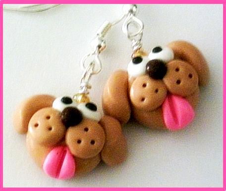 Polymer Clay Dog Earrings, Polymer Clay Charm Ideas, Dog Polymer Clay, Crea Fimo, Kids Clay, Pasta Rice, Butter Pasta, Polymer Clay Figures, Polymer Clay Animals