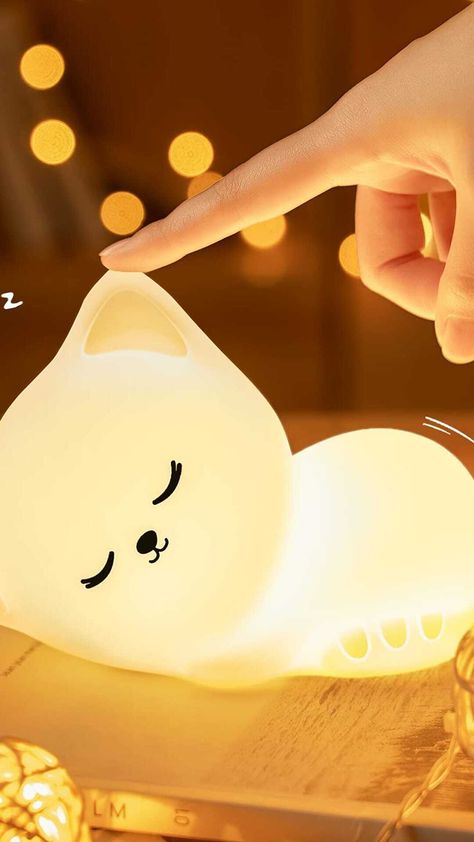 Add some whimsy to bedtime with our 16-color kitty night light! Soft and cuddly, this cute lamp is the purrfect way to create a cozy atmosphere in your little one's bedroom. Fire Unicorn, Night Light Ideas, Night Lights For Kids, Kids Lamp, Cute Lamp, Lamp Cute, Cat Night, Lamp Kids, Cat Lamp