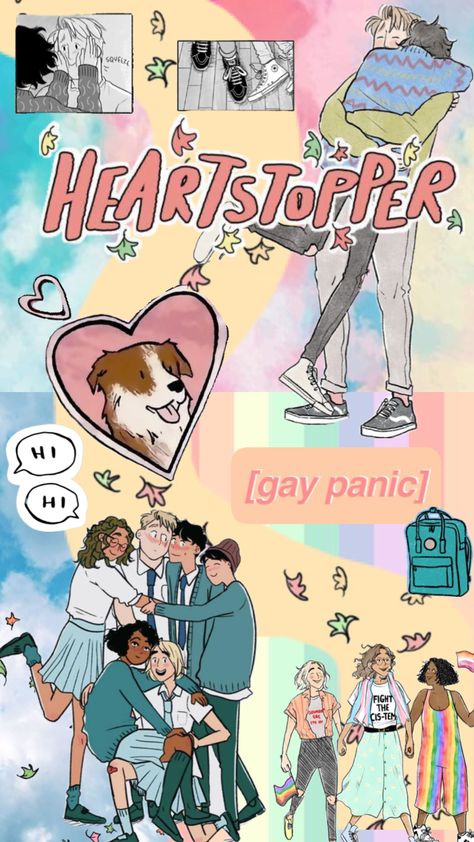 heart stopper #aliceoseman #heartstopper #lgbtq Bisexual Wallpaper Iphone Aesthetic, Star Coloring Pages, Alice Oseman, Heart Stopper, Alice Book, Lgbt Art, Cute Wallpaper For Phone, Cool Animations, Art Studies