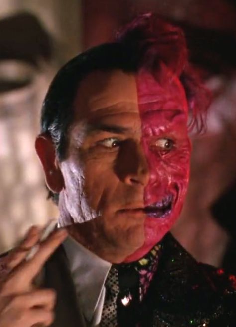 N°10 - Tommy Lee Jones as Harvey Dent / Two-Face - Batman Forever by Joel Schumacher - 1995 Two Face Tommy Lee Jones, Batman Forever Two Face, Two Face Batman Forever, Joel Schumacher, Two Face Batman, Batman Forever, Harvey Dent, Tommy Lee Jones, Two Face