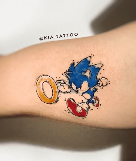 Sonic Flash Tattoo, Sonic The Hedgehog Tattoo Design, Gaming Tattoo Ideas For Guys, Small Sonic Tattoo, Sonic Tattoo Design, Sonic Tattoo Ideas, Sonic The Hedgehog Tattoo, Sonic Tattoo, Vegeta Wallpaper