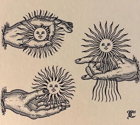 Tattoo Sonne, Woodcut Tattoo, Engraving Tattoo, Medieval Tattoo, Medieval Drawings, Petit Tattoo, Medieval Artwork, Alchemy Art, Sun Illustration