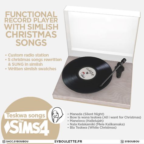 Xmas Songs, Sims 4 Studio, Sims 4 Game Mods, Holiday Songs, Retro Radio, Sims 4 Cc Furniture, Best Sims, Sims 4 Game, Sims 4 Cc Finds