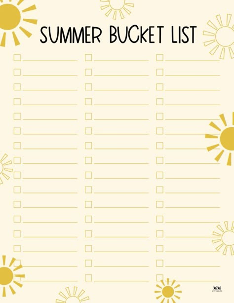 Bucket List Goodnotes, Bucket List Printable, To Do List Summer, Summer Bucket List For Kids, Summer Bucket List Template, Summer Bucket List Coloring Page, Bucket List Template, Bucket List Template Free Printable, Summer Bucket List Printable Free