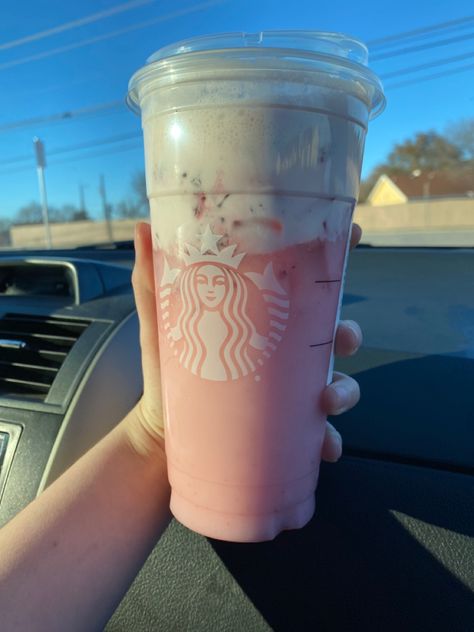 Pink Drink With Heavy Cream, Venti Pink Drink, Sweet Cream Foam, Berries Photography, Strawberry Purée, Vanilla Sweet Cream, Pink Drink Recipes, Drink Starbucks, Starbucks Vanilla