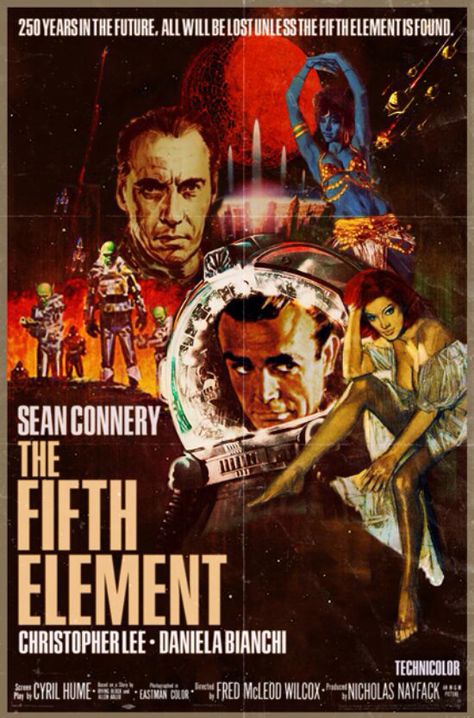 The Fifth Element with Sean "Bond. James Bond" Connery and Christopher Motherfrakking Lee! Inception Movie Poster, Inception Movie, What If Movie, Film Thriller, Film Cult, The Fifth Element, Universe Movie, Film Vintage, Alternate Universe