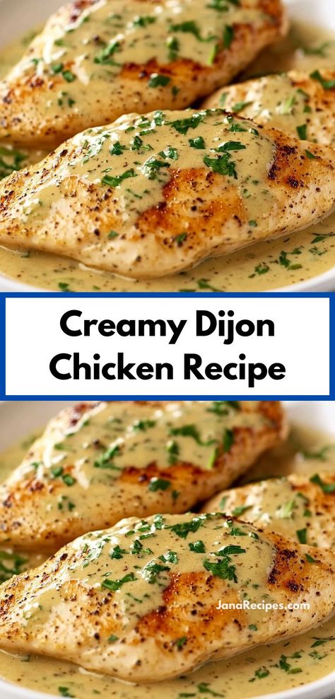 Searching for a flavorful family meal? Try this Creamy Dijon Chicken Recipe, combining savory ingredients for a comforting dinner. It's simple to prepare, ensuring you spend more time enjoying dinner with loved ones. Creamy Dijon Chicken, Juicy Chicken Breast Recipes, Dijon Mustard Chicken, Dijon Chicken Recipes, Dijon Mustard Sauce, Creamy Dijon, Mustard Chicken Recipes, Delicious Chicken Breast Recipes, Dijon Chicken