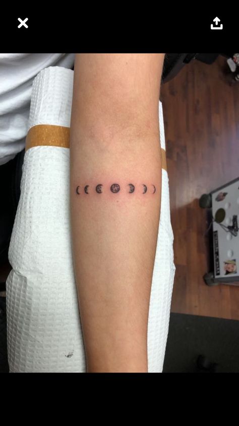 Tattoo Moon Phases, Phases Of The Moon Tattoo, Arm Wrap Tattoo, Pastel Purple Hair, Moon Phases Tattoo, Wrap Tattoo, Small Arm Tattoos, Arm Tattoos, Tattoos Ideas