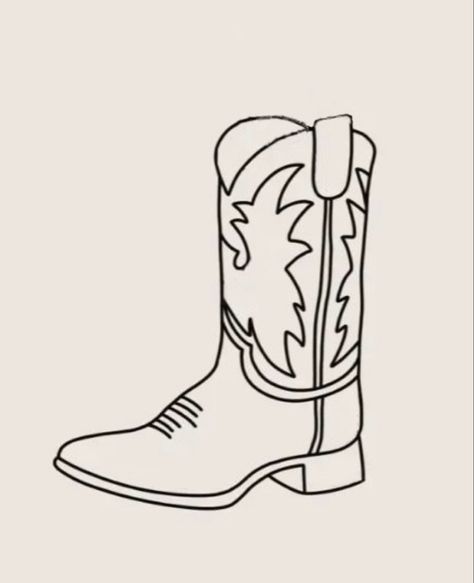 Longhorn Steer Drawing, Cowboy Boot Line Tattoo, Cowboy Boot Tattoo Stencil, Cute Boot Tattoo, Cowboy Boot Outline Drawing, Western Tattoos Line Work, Western Stuff To Draw, Cowboy Boot Drawing Simple, Cowgirl Boot Doodle