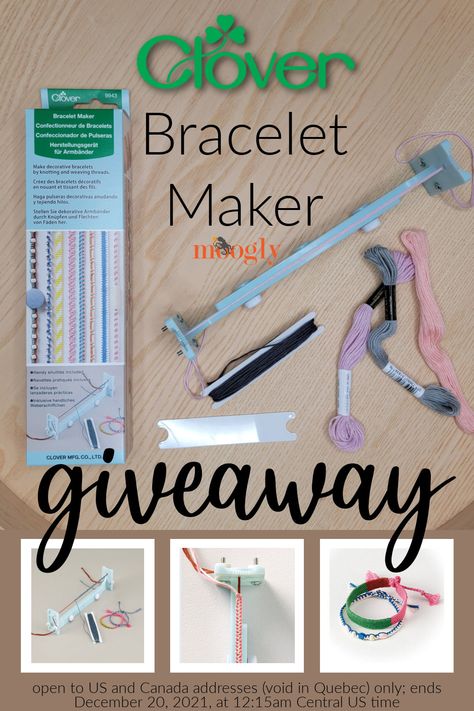 Remember friendship bracelets? Have you noticed they're back?! The Clover Bracelet Maker tool I wish I had when I learned to make them as a teen - and I think anyone who makes them now would love to have one! Take a closer look, and enter to win your own Clover Bracelet Maker on Moogly! The Clover Bracelet Maker Giveaway is open to US and Canada addresses (void in Quebec) only. The giveaway ends December 20, 2021, at 12:15am Central US time. via @moogly Friendship Bracelet Maker, Bracelet Maker, Bracelet Tutorials, Art Bracelet, Clover Bracelet, Bracelet Tutorial, Thread Crochet, Enter To Win, Easy Diy Crafts