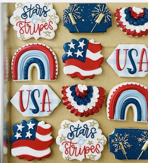 Usa Cookies Decorated, Patriotic Birthday Cookies, Labor Day Decorated Sugar Cookies, Usa Sugar Cookies, Just Because Cookies Decorated, Labor Day Cookies Decorated, 4th Of July Birthday Cookies, July 4th Cookies Decorated, 4th Of July Decorated Sugar Cookies