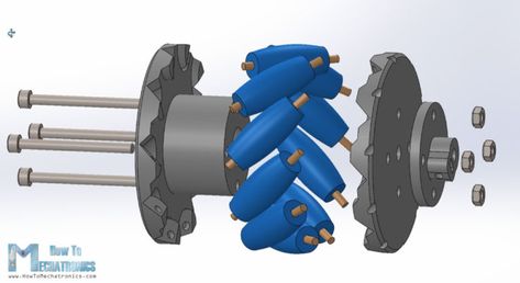 Arduino Mecanum Wheels Robot - HowToMechatronics Mecanum Wheel, Robot Platform, Mechatronics Engineering, Robotics Projects, Drukarka 3d, Mechanical Engineering Design, 3d Printing Diy, 3d Printed Objects, 3d Printing Projects