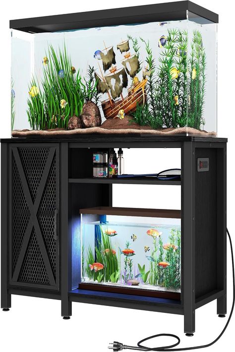 -20% $159.99 .🤩 DWVO 55-75 Gallon Aquarium Stand with Power Outlets, Cabinet for Fish Tank Accessories Storage - Heavy Duty Metal Fish Tank Stand Suitable for Turtle Tank, Reptile Terrarium, 860LBS Capacity, Black 75 Gallon Aquarium Stand, Fish Tank Table, 75 Gallon Aquarium, 20 Gallon Aquarium, Aquarium Stands, Aquatic Environment, Fish Tank Stand, Aquatic Pets, Tank Stand