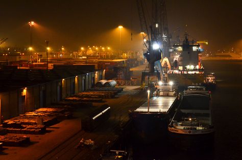 Cargo vessels in Beatrixhaven, port of Rotterdam | by jbdodane Port City Aesthetic, Rotterdam Port, The Legend Of Sleepy Hollow, Legend Of Sleepy Hollow, 29 November, Night Illustration, Port City, Horror Book, Cosmic Horror