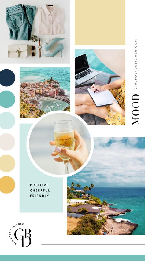 Female Entrepreneur Color Palette, Luxe Brand Color Palette, Travel Brand Color Palette, Brand Board Inspiration Color Palettes, Travel Brand Identity, Wellness Color Palette, Paint Pairings, Blog Color Palette, Brand Mood Board