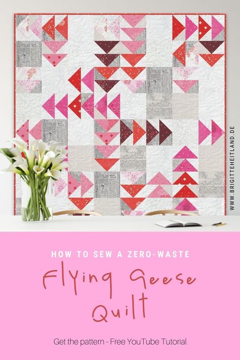 Patchwork Flying Geese, Modern Hst Quilt Patterns, Zen Chic Quilts Modern, Flying Geese Quilt Pattern Free, Modern Quilts Patterns, Zen Chic Quilts, Zen Chic Quilt Patterns, Flying Geese Quilt Ideas, Modern Flying Geese Quilt