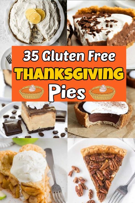 Gluten Free Pie Recipes, Almond Pie Recipe, Gluten Free Pies Recipes, Bourbon Pecan Pie Recipe, Gluten Free Desserts Thanksgiving, Gluten Free Turkey, Thanksgiving Pie Recipes, Banana Cream Pie Recipe, Coconut Cream Pie Recipes