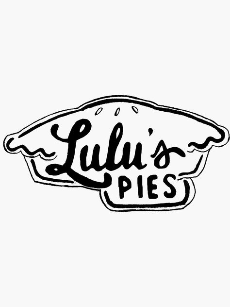 "Lulu's Pie Logo" Sticker by lindzid | Redbubble Pie Branding, Logo Design Inspiration Restaurant, Sticker Logo Design, Pie Logo, Waitress The Musical, Dessert Logo, Cycle Logo, Logo Bakery, Pepsi Logo