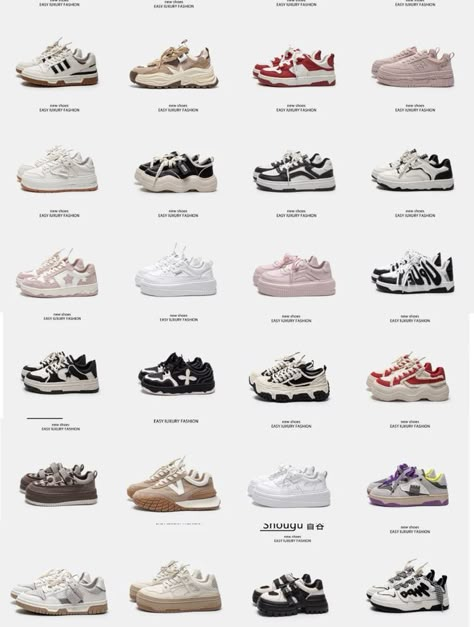 Aesthetic Shoes Korean, Korean Nike Shoes, Trending Footwear Women, Sneakers Names, Korean Shoes Outfit, Shoes Jordan Women's, Coquette Shoes Sneakers, Swag Shoes For Women, Aesthetic Sneakers For Women