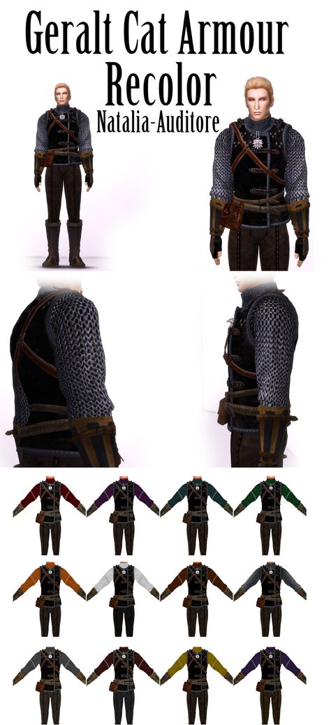 Geralt Cat Armour Recolor  [#ts4_adult_fullbody]  [#ts4_bacc_human]  [#ts4_eras_g5] Sims 4 The Witcher, Sims 4 The Witcher Cc, Sims 4 Soldier Cc, Sims 4 Cc Medieval Clothes Male, Sims 4 Knight Cc, Sims 4 Medieval Cc Male, Sims 4 Armor, Sims 4 Cc Crown, Cat Armor