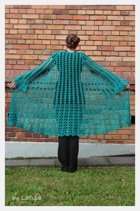 Crochet Lace Duster Pattern Free, Long Crochet Vest Pattern Free, Crochet Duster Pattern Free Plus Size, Floor Length Crochet Cardigan, Crochet Lace Duster, Crochet Pattern Cardigan Women, Easy Crochet Duster Pattern Free, Crochet Lace Kimono, Lace Cardigan Crochet Pattern Free