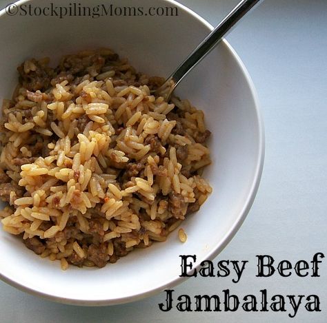 Easy Beef Jambalaya that is prepared in less than 30 minutes! #easydinner #30minutemeals  http://www.stockpilingmoms.com/2014/08/easy-beef-jambalaya/?utm_campaign=coschedule&utm_source=pinterest&utm_medium=Stockpiling%20Moms%20(Best%20of%20Stockpiling%20Moms)&utm_content=Easy%20Beef%20Jambalaya Stovetop Dinners, Jambalaya Rice, Using Apples, Recipe Ground Beef, Crock Pot Baked Potatoes, Mango Salsa Salmon, Apple Chicken, Roasted Apples, Jambalaya Recipe