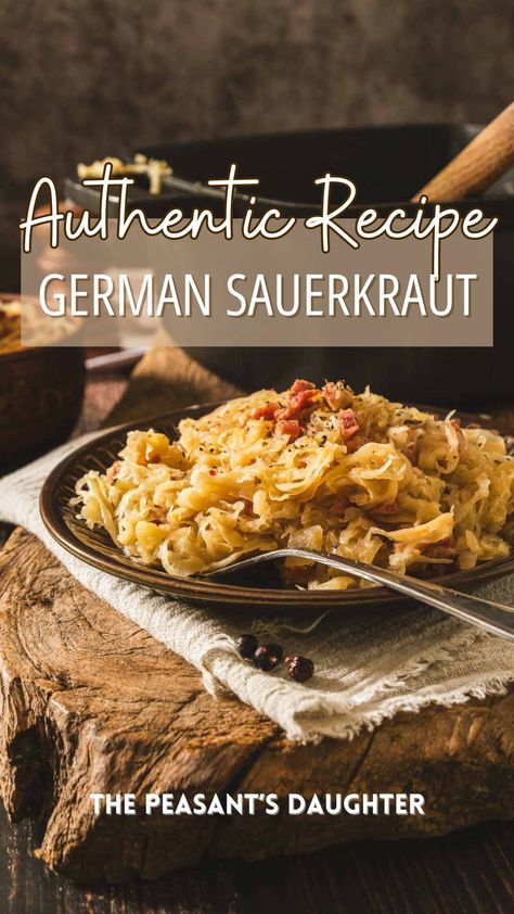 Braised Sauerkraut, German Sour Kraut Recipes, Slow Cooker Sauerkraut, German Sauerkraut, Sauerkraut And Sausage Recipes, Homemade Sauerkraut Recipes, Polish Sauerkraut Recipes, Saurkraut Recipes German, Saurkraut Recipes Dishes