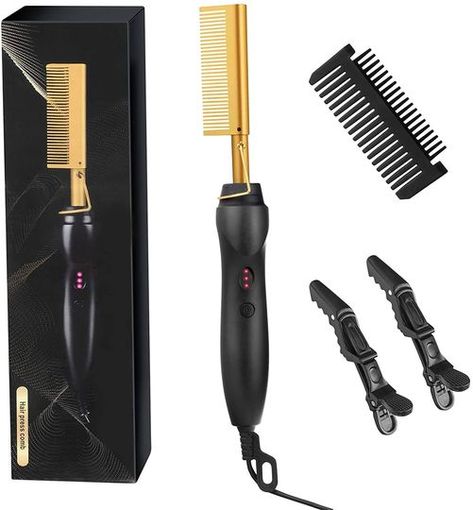 Hot Comb Natural Hair, Heat Brush, Hair Straightener Comb, Hot Comb, Longer Hair Faster, Hair Straightener Brush, Hair Care Kits, Straightener Brush, Best Hair Straightener