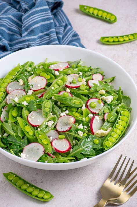 Sugar Snap Pea Salad Easy Antipasto Salad, Sugar Snap Pea Salad, Sugar Snap Pea Recipe, Snap Peas Recipe, Sugar Snap Pea, Snap Pea Salad, Pea Salad Recipes, Snap Pea, 30 Minute Dinners