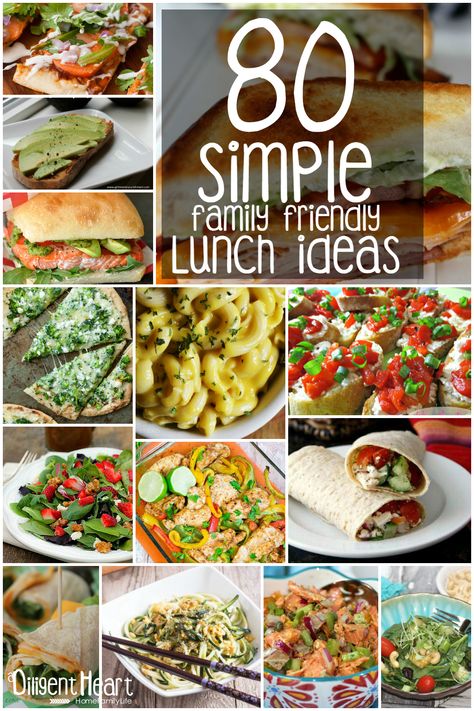 Looking for some easy, simple, and healthy family friendly lunch ideas? Look no further! You'll find 80 (yes, EIGHTY) family friendly lunch ideas right here!  | adiligentheart.com Weekend Lunch Ideas, Lunch Ideas For Guests, Luncheon Menu, Face Moisturizer For Dry Skin, Diet Dinner Recipes, Family Lunch, Dry Skin Body, Dinner On A Budget, Cooking For A Crowd