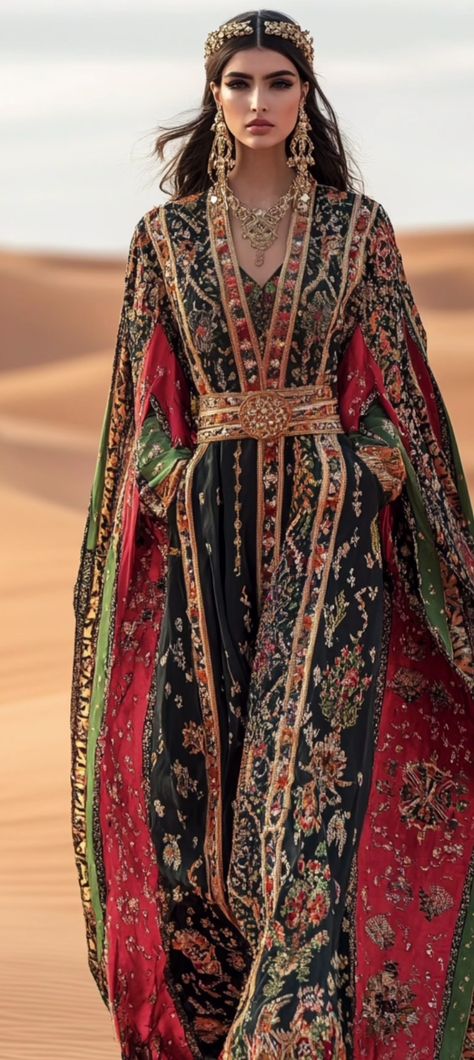 Arab Formal Dresses, Iran Cultural Clothing, Ottoman Clothing Women, Arab Clothing Traditional, Ancient Arabian Clothing Women, Arabic Inspired Outfit, Middle Eastern Dresses Traditional, Ancient Arabic Clothing, Morocco Traditional Clothing