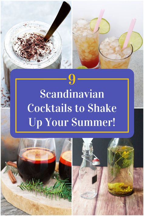 Collage of 4 scandinavian cocktails. Scandinavian Cocktails, Cocktails To Try, Scandinavian Food, Champagne Cocktail, Cozy Night, Delicious Cocktails, Drink Me, Party Drinks, Cozy Winter