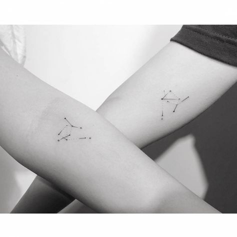 Aquarius + Libra✨ Libra And Aquarius Tattoo Combined, Libra And Aquarius Tattoo, Aquarius Geometric Tattoo, Star Constellations Tattoo Aquarius, Aquarius Ornament Tattoo, Astronomy Constellations, Libra Constellation, Inner Forearm, Libra Tattoo