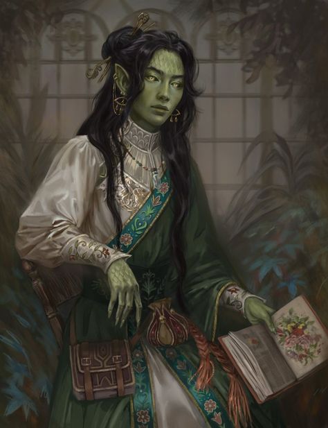 Yuan Ti Wizard, Yuanti Female, Yuanti Pureblood, Female Wizard Art, Long Hair Character, Yuan Ti Character Art, Female Monster Art, Yuan-ti Pureblood Female, D&d Character Art