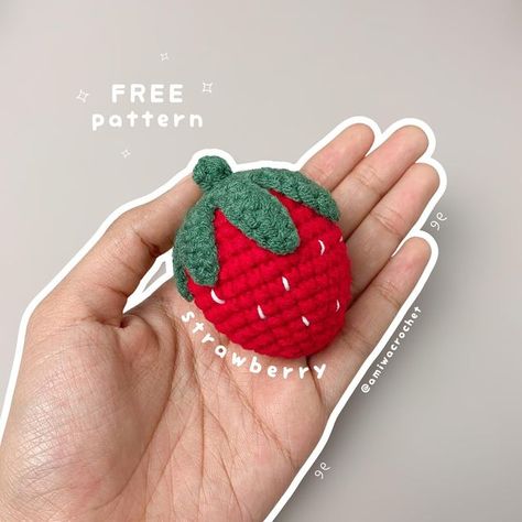 Strawberry Crochet Pattern, Strawberry Crochet, Crochet Strawberry, Fruit Pattern, So Sorry, Free Sign, Unique Crochet, Amigurumi Free, Amigurumi Free Pattern