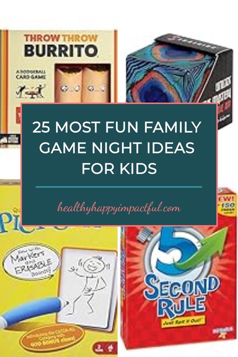 25 most fun family game night ideas for kids, featuring various board games. Game Night Ideas For Kids, Family Game Night Gift Basket, Game Night Gift Basket, Family Game Night Party, Family Game Night Ideas, Tongue Twisters For Kids, Game Night Ideas, Charades For Kids, Smart Classroom