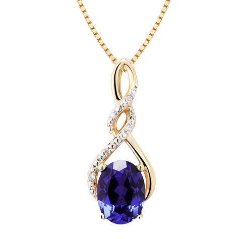 PRICES MAY VARY. Sapphire Birthstone Twist Necklace - Choose this classic Lab Created Blue Sapphire Necklace for someone special in your life or treat yourself. Sapphire is the September birthstone, but lovely for any occasion. It is also beautiful as a bride's something blue. Gemstones - This Sapphire and diamond necklace has 1 Lab Created Oval Shaped Blue Sapphire 8 MM x 6 MM accented by 5 round natural diamonds ethically sourced. Precious Metal - The setting for this Sapphire necklace for wom Sapphire Necklace Simple, Twist Necklace, Sapphire Birthstone, Blue Sapphire Necklace, Necklace Diamond, September Birthstone, Sapphire Necklace, Precious Metal, Blue Gemstones