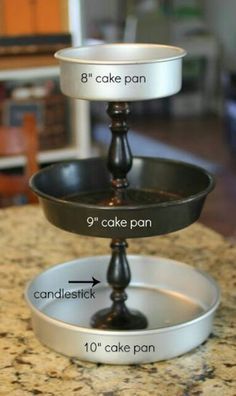 Recycle, Reuse Cake Pan & Candel Sticks 2 Lazy Susan, Fruit Basket, Kitchen Display or in Bathroom to hold Products Fruit Basket Kitchen, Diy Gifts For Christmas, Diy Mother's Day Crafts, Basket Kitchen, Diy Gifts For Mom, Kitchen Stand, Kitchen Display, Diy Mothers Day Gifts, Easy Diy Gifts