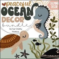 Under The Sea Kindergarten Classroom, Ocean Classroom Theme Decorations, Ocean Decorations For The Classroom, Mermaid Playroom, Under The Sea Classroom Theme, Ocean Classroom Decor, Calming Classroom, Beach Theme Classroom, Boho Ocean