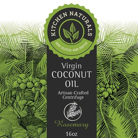 Help create a brand for Kitchen Naturals Virgin Coconut Oil Product label contest design#product#label#kitchennaturals Coconut Oil Bottle Label Design, Coconut Oil Label Design, Coconut Oil Label, Presentation Layouts, Oil Logo, Oil Label, Bottle Label Design, Cosmetic Packaging Design, Create A Brand