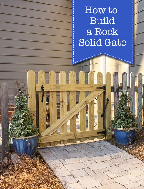 Is your gate a sagging rotted mess? Learn what's wrong with it and how to Build a Rock Solid Gate! Building A Gate, Diy Gate, Backyard Gates, Garden Gate Design, Wooden Gate, Wood Gate, Building A Fence, Gate Hardware, Wooden Gates