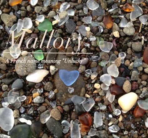 The name Mallory 🌤️☘️ #aesthetic #aestheticnames #name #nameidea #cute #mallory #seaglassart #glass Mallory Aesthetic, Mallory Towers Aesthetic, Small Town Mystery Aesthetic, Mallory Name Meaning, Blue Sea Glass Aesthetic, French Names, Aesthetic Names, Mystery Book, Sea Glass Art