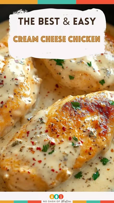 Garlic Cream Cheese Chicken, Chicken With Cream Cheese Recipes, Best Spaghetti Recipes, Sauce For Grilled Chicken, Creamy Chicken Bake, Best Spaghetti Recipe, Chicken And Cheese Recipes, Dinner Ideas Crockpot, Cream Sauce For Chicken