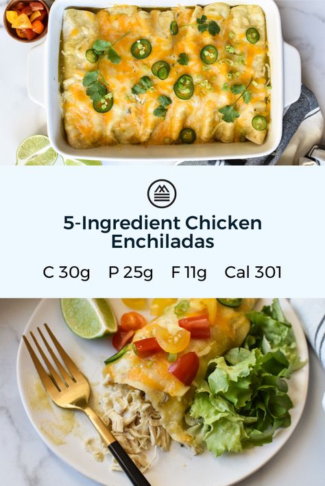 Macro Enchiladas, Macro Friendly Chicken Enchiladas, Macro Friendly Enchiladas, High Protein Chicken Enchiladas, Bariatric Casseroles, Macros Diet Recipes, Macro Food, Macro Counting, Macro Meal Plan