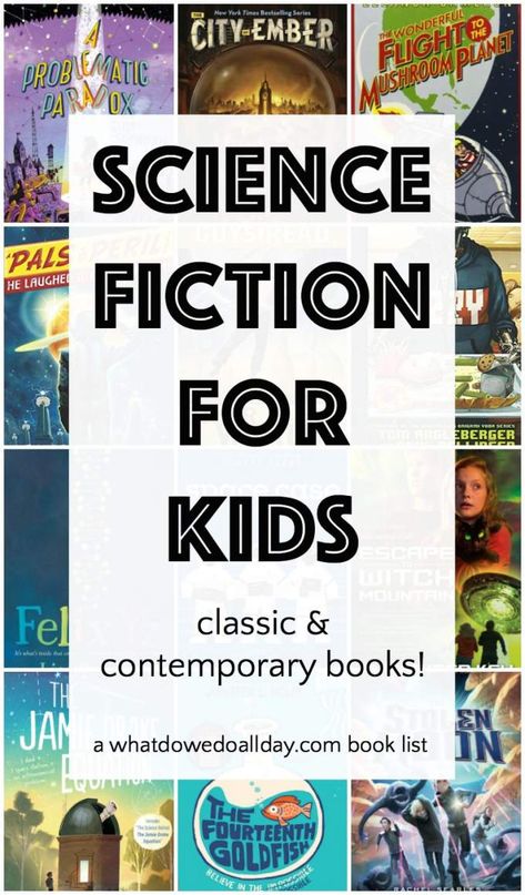 Science Fiction Books for Kids that Are Out of This World #sciencefiction #childrensbooks Fiction Books For Kids, Elementary Books, Contemporary Books, Middle Grade Books, Fiction Idea, Grade Book, Science Fiction Books, Books For Kids, Elementary Science