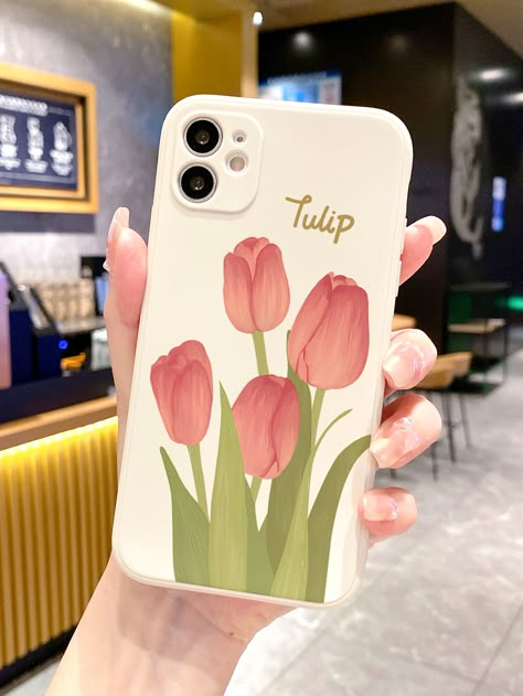 Multicolor  Collar  TPU  Fundas de móviles Embellished Mobile Case Diy, Tulip Phone Case, Phone Case Diy Paint, Diy Phone Case Design, Girly Iphone Case, Tulip Pattern, Craft Booth Displays, Kawaii Phone Case, Pretty Phone Cases