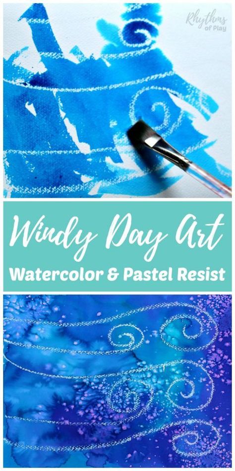 Weather Crafts Preschool, Weather Activities Preschool, Watercolor Resist, Preschool Weather, Weather Art, Weather Crafts, Weather Projects, Weather Theme, Wind Art