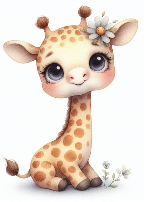 Animal Greeting Cards, Card For A Friend, Idee Babyshower, Baby Animal Drawings, Giraffe Painting, Cartoon Giraffe, Baby Art Projects, Animal Images, Cute Animal Clipart