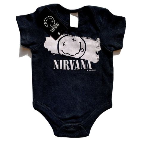 Nwt Rare Nirvana 2013 Licensed Baby Grow Bodysuit Short Sleeve T Shirt Sz 6-9 Mo. Condition Is New With Tags. Shipped With Usps Priority Package. Grunge Baby Outfits, Nirvana Clothes, Gothic Baby Clothes, Punk Baby Clothes, Demon Child, Supernatural Baby, Newborn Shirts, Bodysuit Short Sleeve, Nirvana Shirt